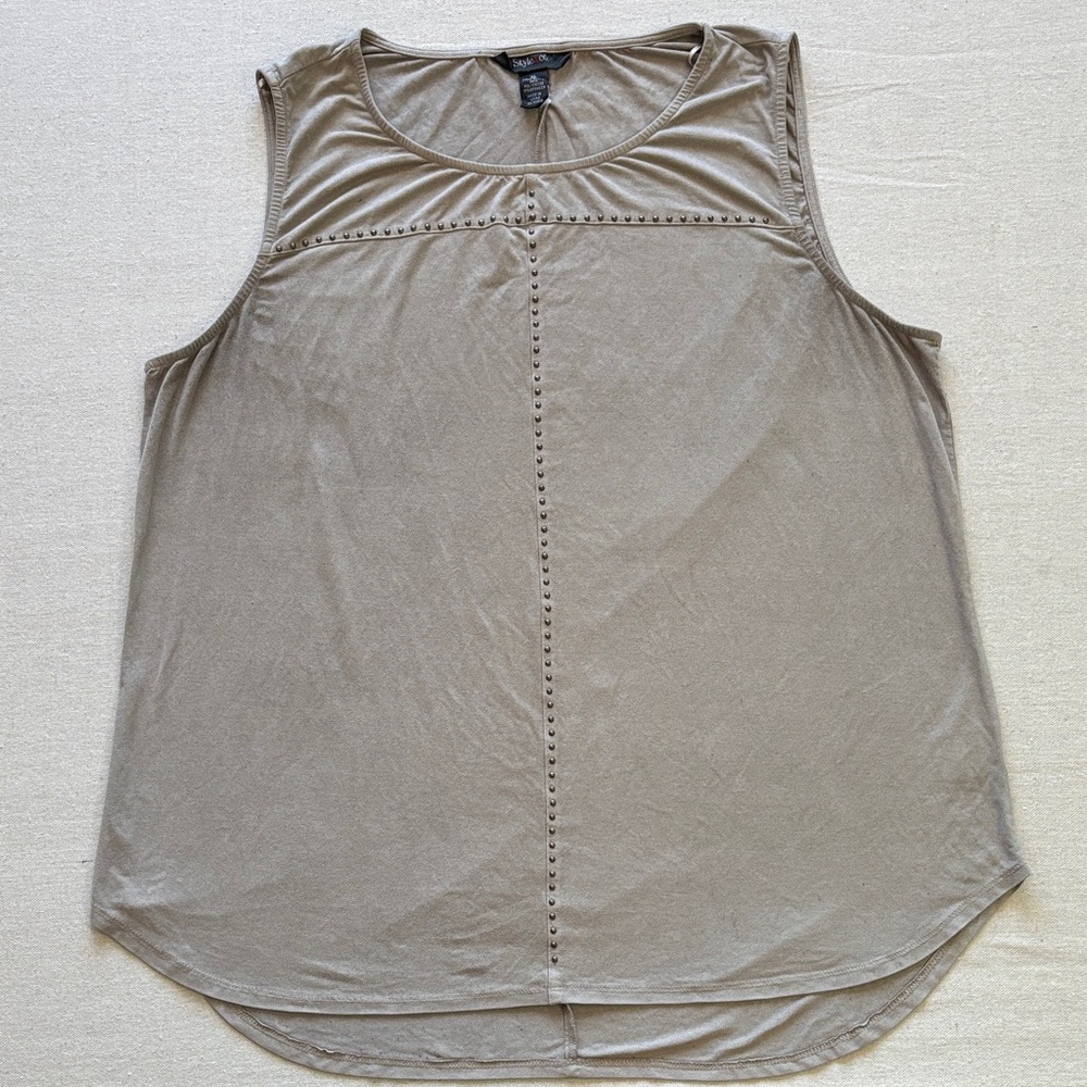 Style &CO Women's Sleeveless Top in Taupe